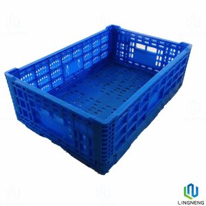 38L Food Grade Plastic Vegetable Stackable Collapsible Crates Customized