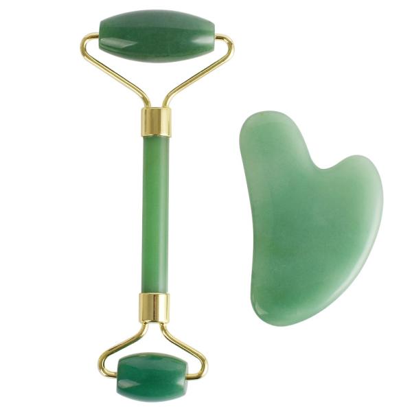 Buy Dark Circles Anti Puffiness Facial Jade Roller Gua Sha Set at wholesale prices
