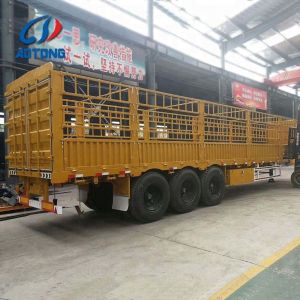 Standard 28Ton Landing Gear 3 Axle 60 Ton Truck Open Cargo Flatbed Stake Fence