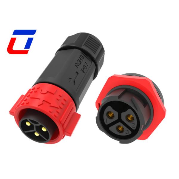 Buy 50A 3 Pin Waterproof Wire To Board Connector Male And Female M25 Push Locking at wholesale prices