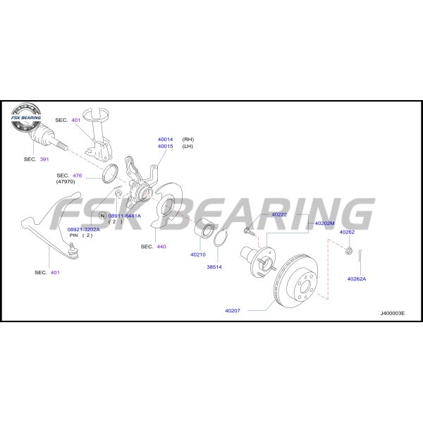 Wheel Hub Shell Shaft Head 40202-2Y000 40202-2Y010 40202-2X010 For Nissan