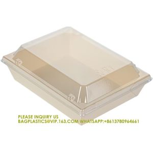 20 Oz Short Flare Wooden Containers - Containers Sold Separately, Clear Plastic