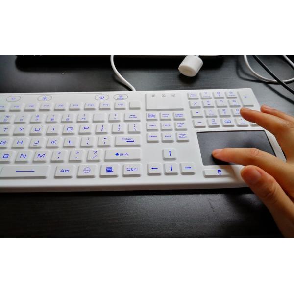 EPA Disinfectant Washable Medical Keyboard Switched Backlit On Medical Cart