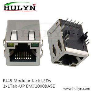 Quality Shielded RJ45 Modular Jack Connector, Through Hole Type,with LED,THT, 1G Mbps for sale