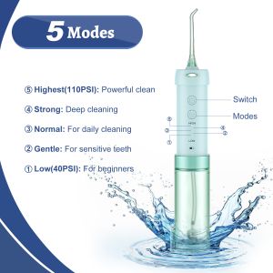 5 Modes 200ML Rechargeable Portable Oral Irrigator Travel Cordless Dental