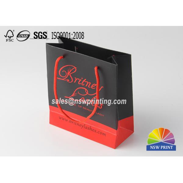 Luxury Portable Coated Paper Personalised Shopping Bags For Lashes