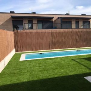Waterproof Artificial Grass Landscaping / 40mm Pile Fake Grass Landscape