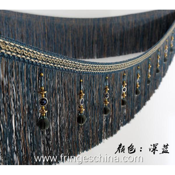 Handmade fashionable chain beads lace tassels fringes for curtain/sofa/pillow/stage decoration