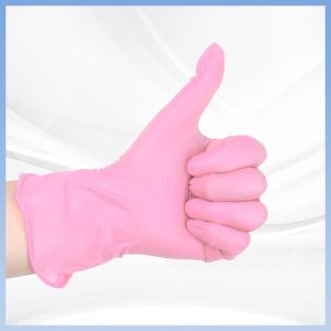 Waterproof Protective Pink Disposable PVC Gloves Chemical Resistant