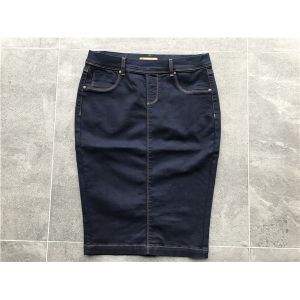 Pull On Denim Jeans Womens Pencil Skirts With Non Functional Front Pocket