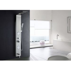Overhead Square Spout Tub Shower Panels , ROVATE Shower Panel With Massage Jets