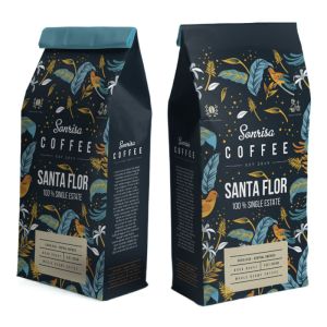 Custom Side Gusset Bag 1kg Flat Bottom Coffee Packaging Bags