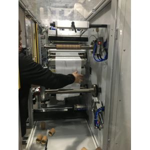 Automatic Adhesive Label Paper Sticker Rewinding Machine With Auto Core Loading