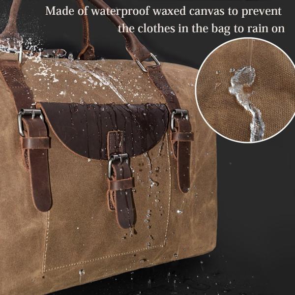 Oversized Waterproof Weekend Overnight Bag Travel Carry On Tote With Waxed