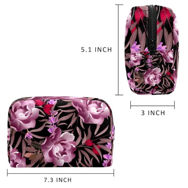 Buy Waterproof Lightweight Soft Flower Cosmetic Toiletry Bag With Zipper at wholesale prices