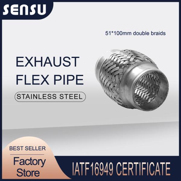 Buy 50*100mm Double Braids Flexible Automotive Exhaust Pipe High Durability at wholesale prices