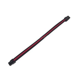 6 Pin PCI-E GPU Black Red Sleeved Extension Cable