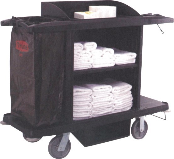 Buy Large Capacity Fibre Bag Hotel Housekeeping Trolley 1524*559*H1270mm at wholesale prices