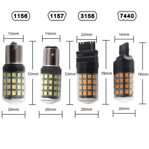 NO ERROR 3030SMD White Amber Car LED Rear Lights