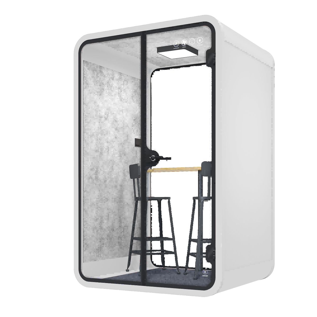 Acoustic Interview Pods White 2 Person Pods With A Stable Anti Slip Base