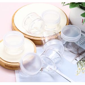 Plastic Jars Round Clear Cosmetic Container with Black Lids, Bagease Slime Jars