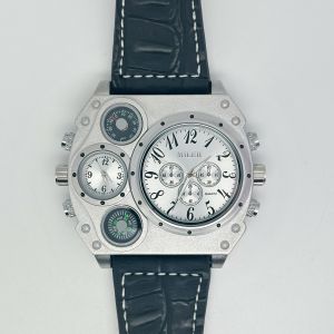 Fashion Leather Round Shaped Wristwatches Design Men's Quartz Watch