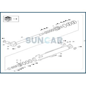 XKCC-01524 XKCC01524 Boom Cylinder Seal Repair Kit for CNH CX17C