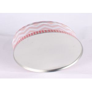 Custom Pink Round Gift Tins YT1266 , CMYK Offset Printing Matte Varnishes Tin