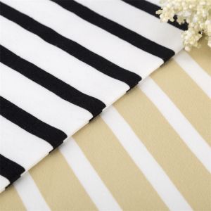 Healthy And Smooth High Color Fastness And Natural Striped Knit Fabric For T
