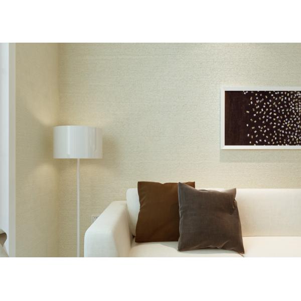 Buy Creamy White Washable Embossed Wallpaper Eco - friendly Vinyl Material at wholesale prices