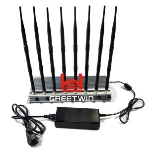 Powerful WIFI Mobile Phone Signal Jammer 8 Antennas Indoor Adjustable 46W Output