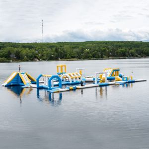 100 People Capacity Inflatable Water Park Games With TUV Certification