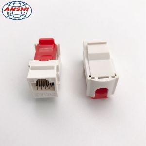 CAT6 RJ45 UTP Unshielded 90 Degree RJ45 Keystone Jack With Gold Plating