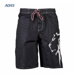 Flocking Embroidery Spandex Polyester Shorts MMA Sublimated black Custom