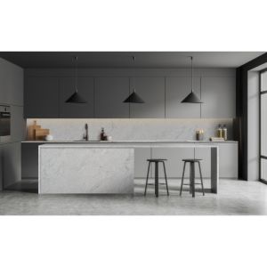 Quality 3200x1600mm White Carrara Quartz Countertops 88-93% Quartz Slab for sale