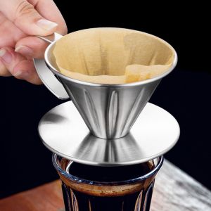 Unbreakable Stainless Steel Coffee Filter Baskets for Home and Foam Milk