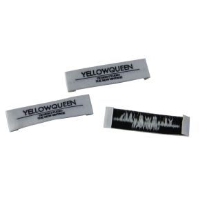 Recyclable Clothing Woven Labels White Black Satin Surface Crochet