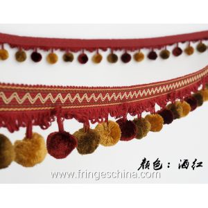 Machine producing OEM wholesale beautiful trimmings beaded pom pom fringes