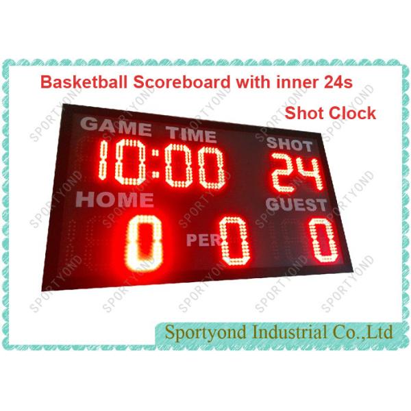 Electronic Scoreboard for Basketball Sports with Built-in 24 Shot Clock and