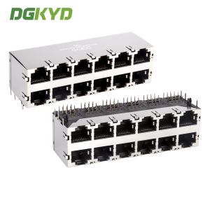 RJ45 multi port female connector 2X6 network interface socket DGKYD59212688HWA1D