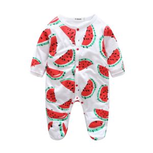 Wholesale rompers custom pattern print baby cotton clothes