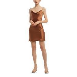 China Customized Satin Short Dress Backless Slip Mini Dresses For Women on sale
