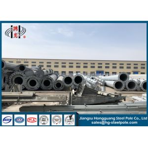 69KV Power Transmission Line HDG Electric Steel Tubular Pole 132KV