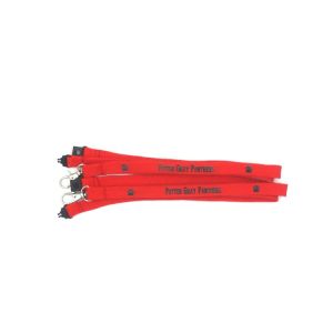 Popular Red Custom Tubular Lanyards Polyester Material Silkscreen Printing Logo