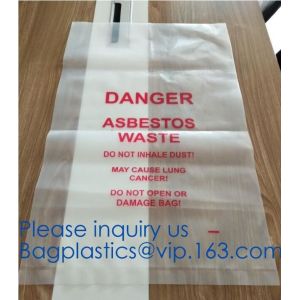 PE asbestos yard waste bags,hazard waste disposal bags,Customized danger warning