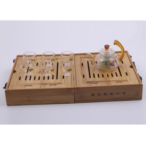 Heat Resistant Borosilicate Tea Infusion Set WIth Wood Packing , Mirror Polishing