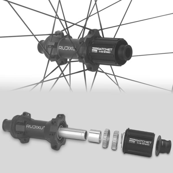 Lightweight Carbon Disc Brake Wheelset 54T Ratchet Wave Shape Carbon Road Bike Wheelset