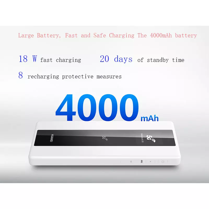 5G WiFi Router with Balong 5000 Chipset 1.65Gbps Downlink and 250Mbps Uplink Portable WiFi Router
