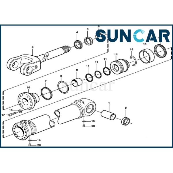 VOE11709829 Wheel Loader Hydraulic Seal Kits 11709829 Lift Cylinder For SUNCARVO.L.VO L90E L90F