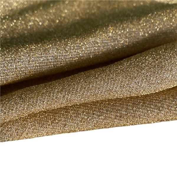 Breathable 120GSM Gold PET Thread Yarn For Stage Costumes Clothing Fabric